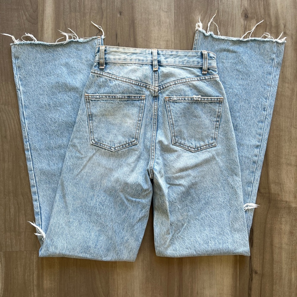 Zara Light Blue Distressed Women's Jeans 0 - Picture 4 of 10